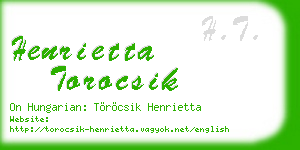 henrietta torocsik business card