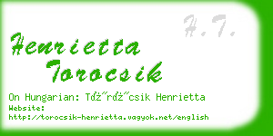 henrietta torocsik business card